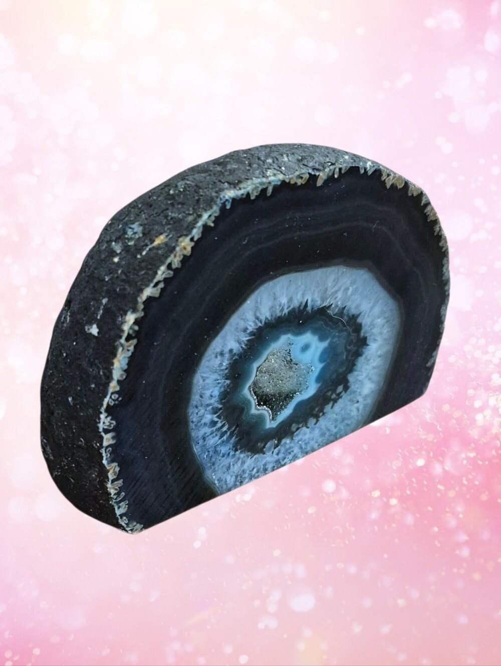 Large Blue Polished Geode Crystal